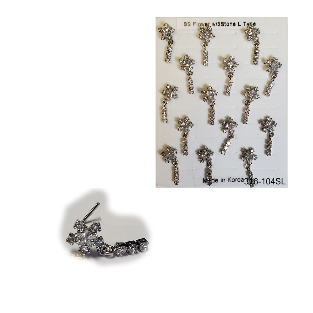 316-104 Silver L Type (15pcs/Pad)