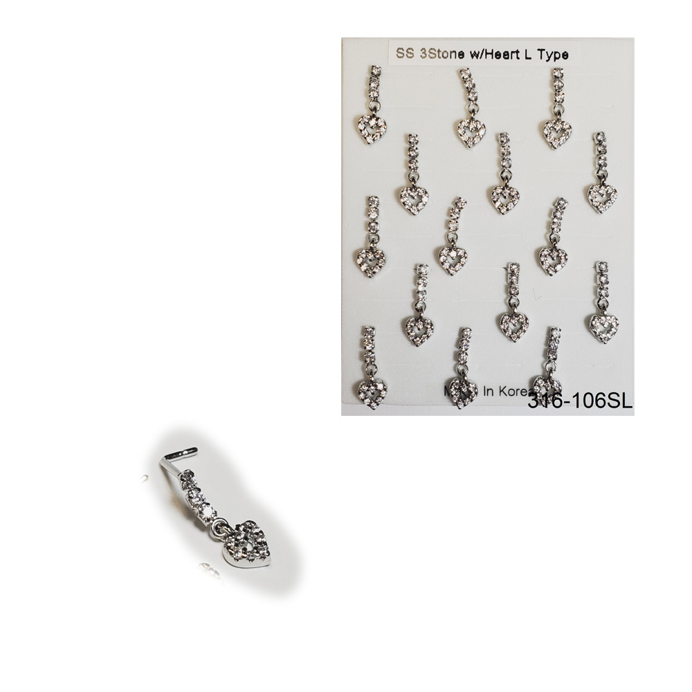 316-106 Silver L Type (15pcs/Pad)