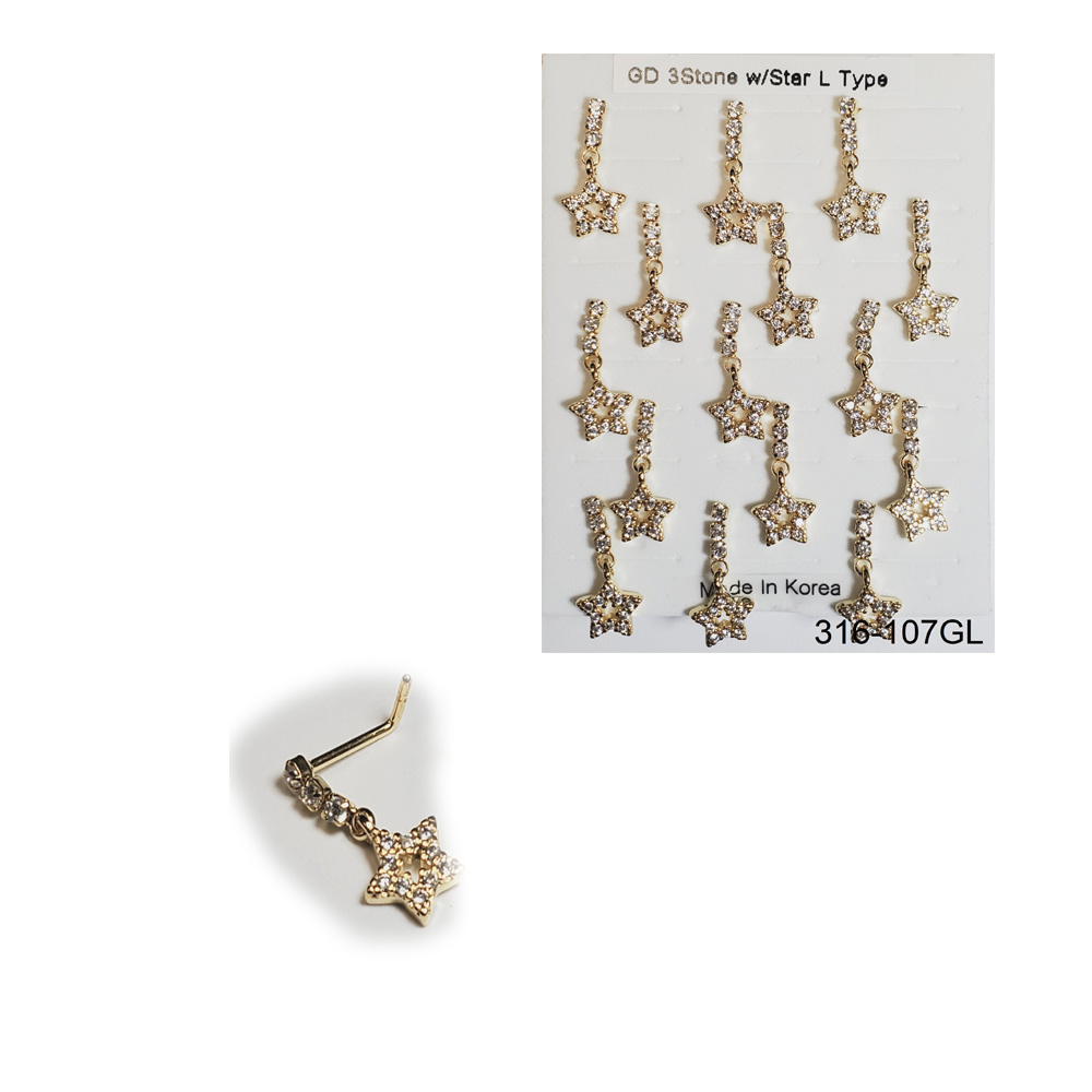 316-107 Gold L Type (15pcs/Pad)