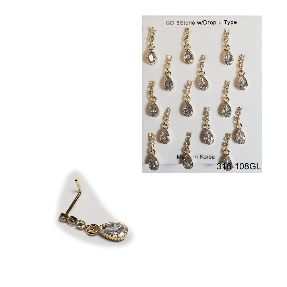 316-108 Gold L Type (15pcs/Pad)