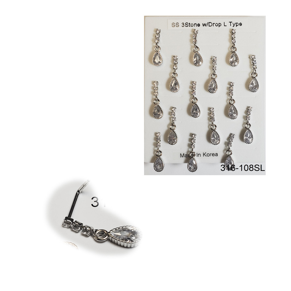 316-108 Silver L Type (15pcs/Pad)