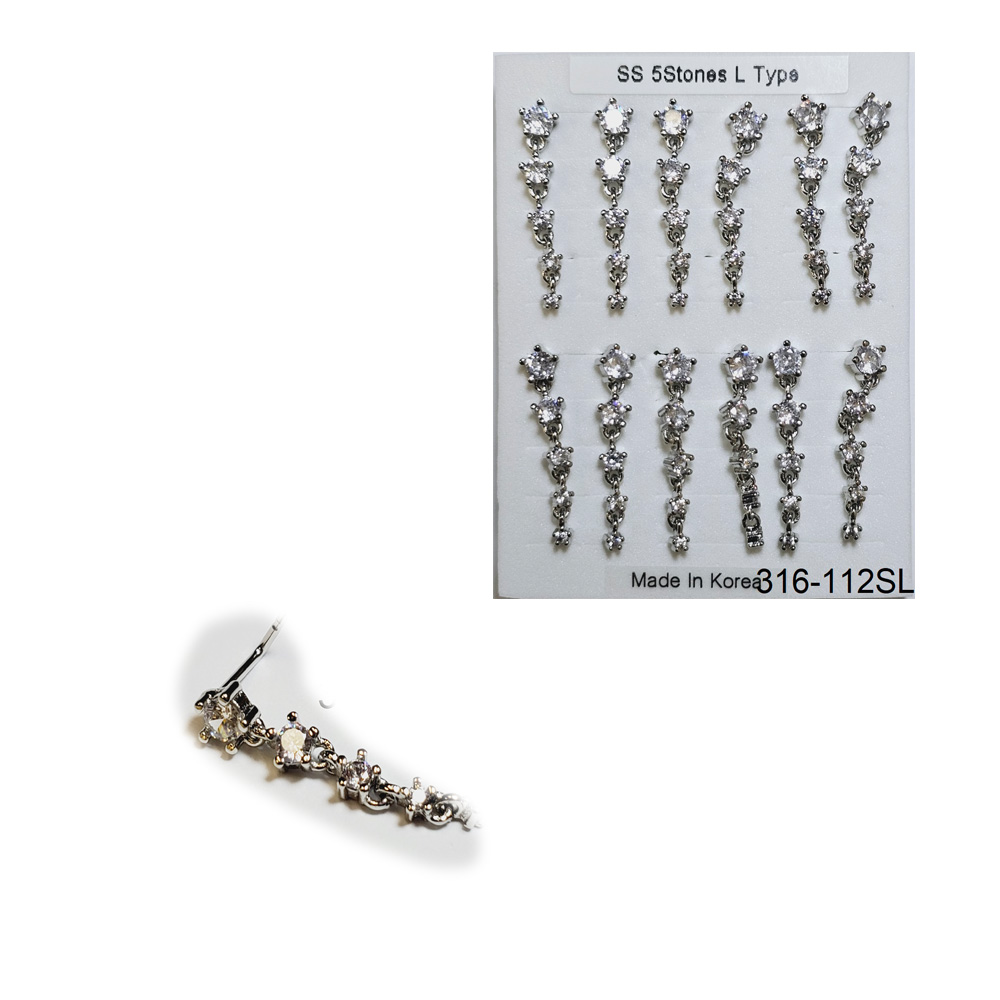 316-112 Silver L Type (12pcs/Pad)
