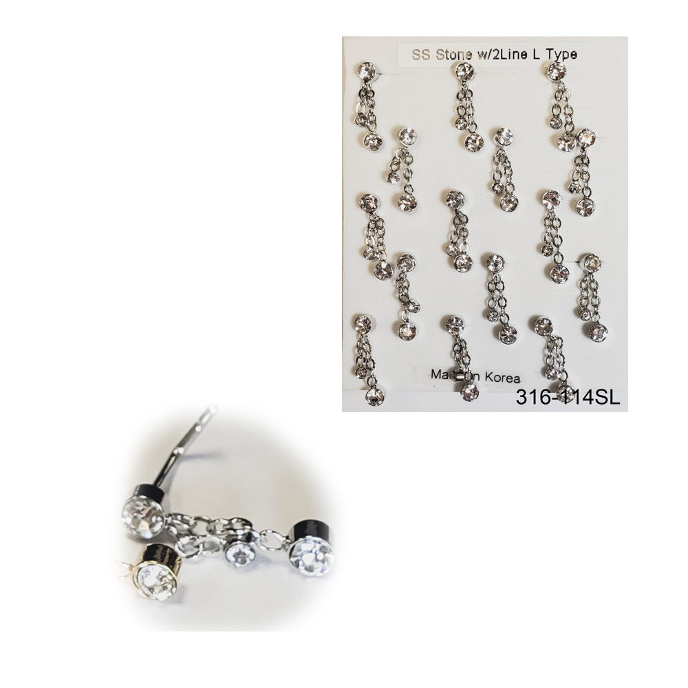 316-114 Silver L Type (15pcs/Pad)