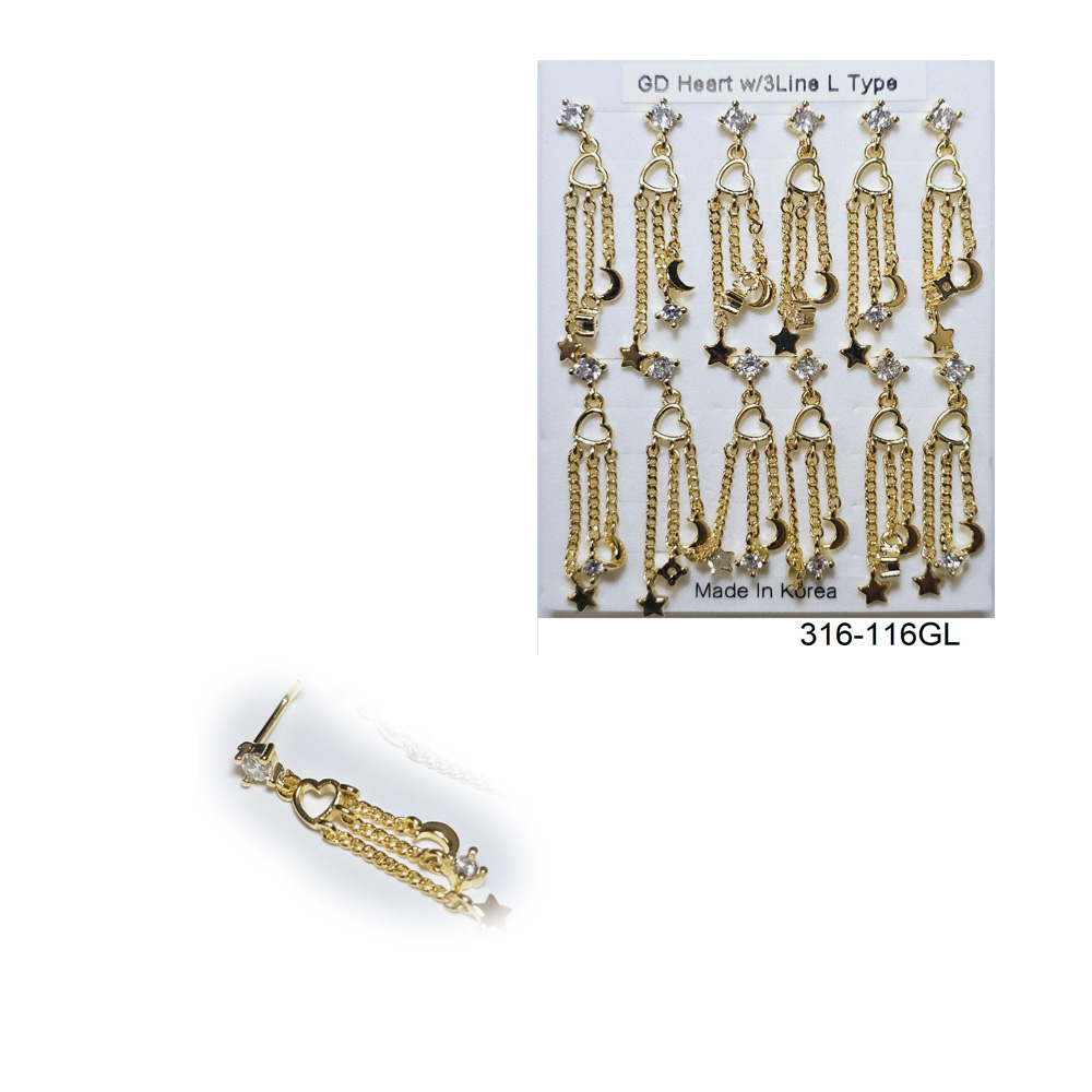 316-116 Gold L Type (12pcs/Pad)